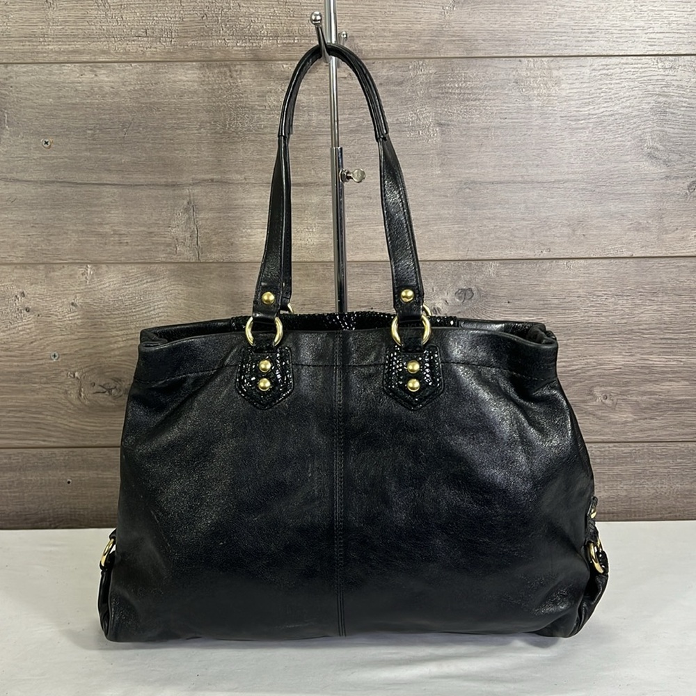 Coach Black Leather Satchel with Gold Hardware - Picture 2 of 13